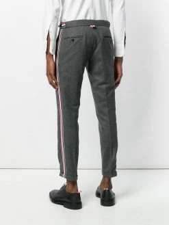 Thom Browne Seamed Elastic Stripe Skinny Wool Trouser