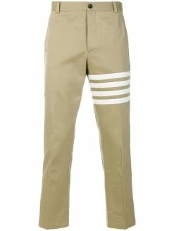 Thom Browne Seamed 4-Bar Stripe Unconstructed Chino Trouser In Cotton Twill