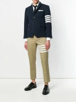 Thom Browne Seamed 4-Bar Stripe Unconstructed Chino Trouser In Cotton Twill