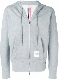 Thom Browne Center-Back Stripe Zip-Up Hoodie