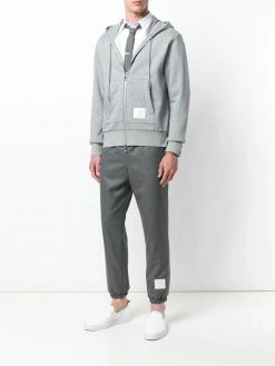 Thom Browne Center-Back Stripe Zip-Up Hoodie