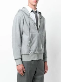 Thom Browne Center-Back Stripe Zip-Up Hoodie