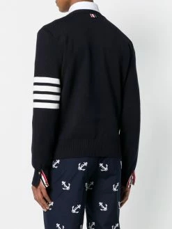 Thom Browne 4-Bar Milano Stitch V-Neck Pullover