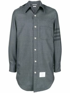 Thom Browne 4-Bar hooded shirt jacket