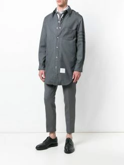 Thom Browne 4-Bar hooded shirt jacket