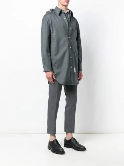 Thom Browne 4-Bar hooded shirt jacket