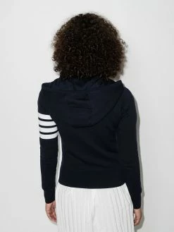 Thom Browne 4-Bar loopback zip-up hoodie