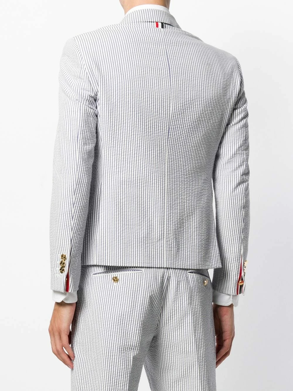 Thom Browne Seersucker High Armhole Sport Coat blazers of men 4 Thom Browne Seersucker High-Armhole Sport Coat