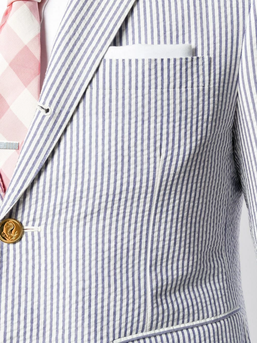 Thom Browne Seersucker High Armhole Sport Coat blazers of men 5 Thom Browne Seersucker High-Armhole Sport Coat