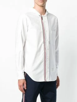 Thom Browne Hooded Zip-Front Oxford Shirt