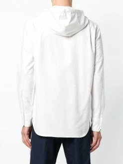 Thom Browne Hooded Zip-Front Oxford Shirt