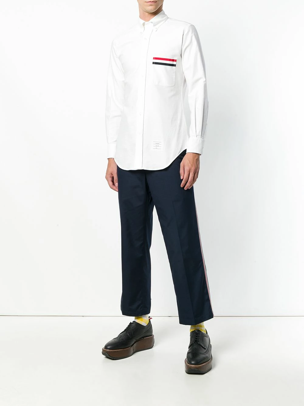 Thom Browne Grosgrain Pocket Trim Oxford Shirt shirts of men 2 Thom Browne Grosgrain Pocket Trim Oxford Shirt