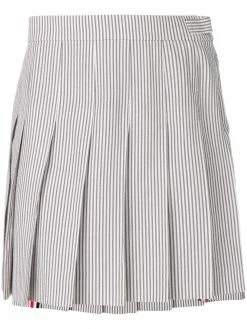 Thom Browne Seersucker Mini Pleated Skirt
