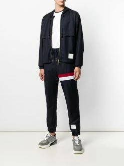 Thom Browne Center-Back Stripe Wool Hoodie