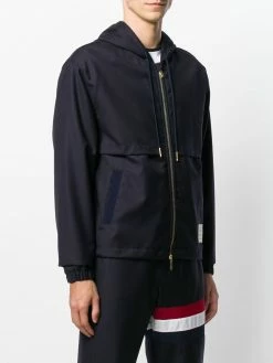 Thom Browne Center-Back Stripe Wool Hoodie