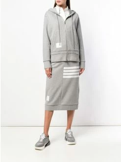 Thom Browne Center-Back Stripe Zip-Up Hoodie