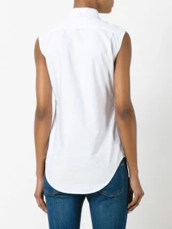 Thom Browne Sleeveless Grosgrain Oxford Shirt