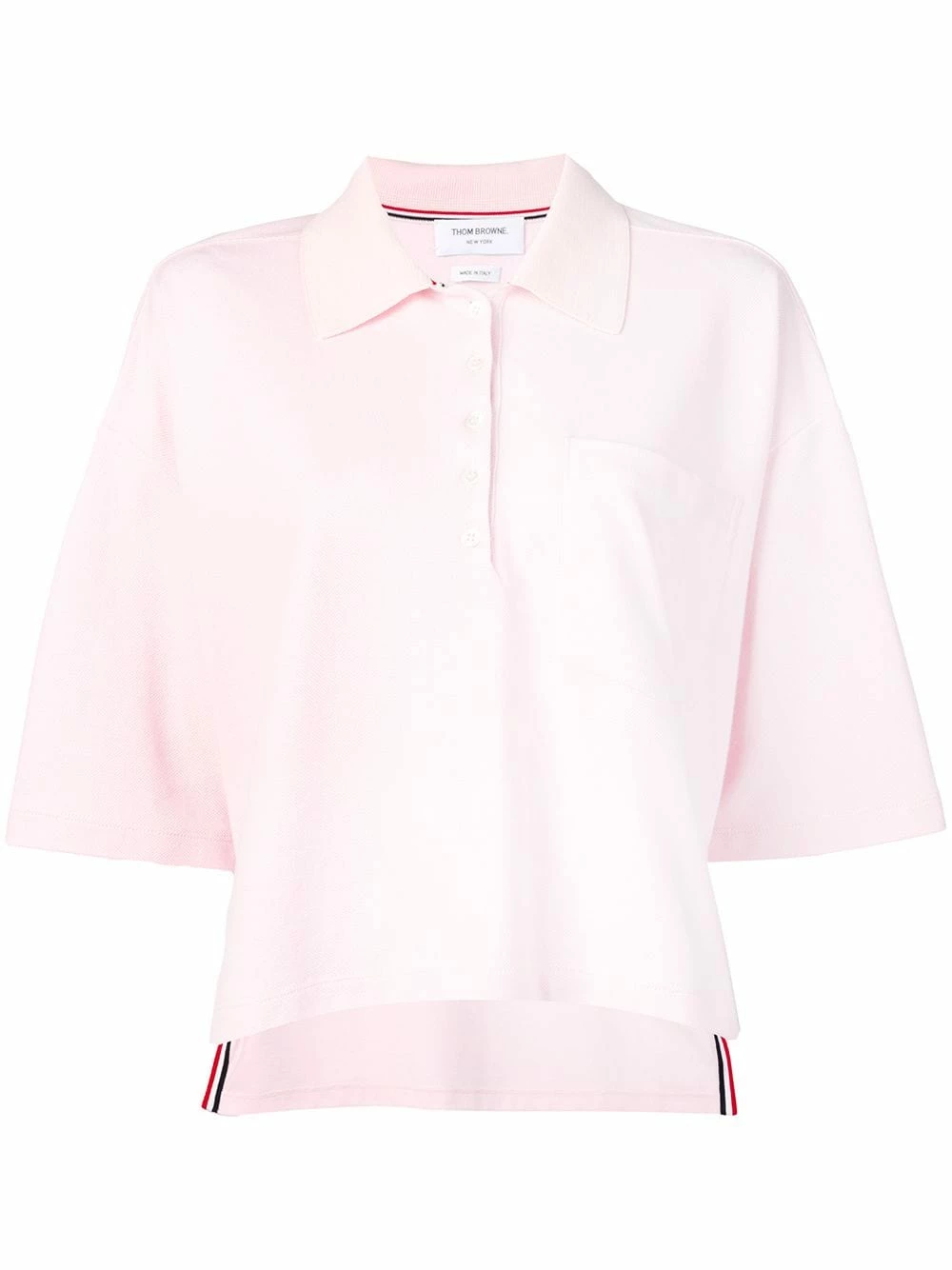 Thom Browne Piqué Cotton Oversized Pocket Polo polo tops of women 1 Thom Browne Piqué Cotton Oversized Pocket Polo