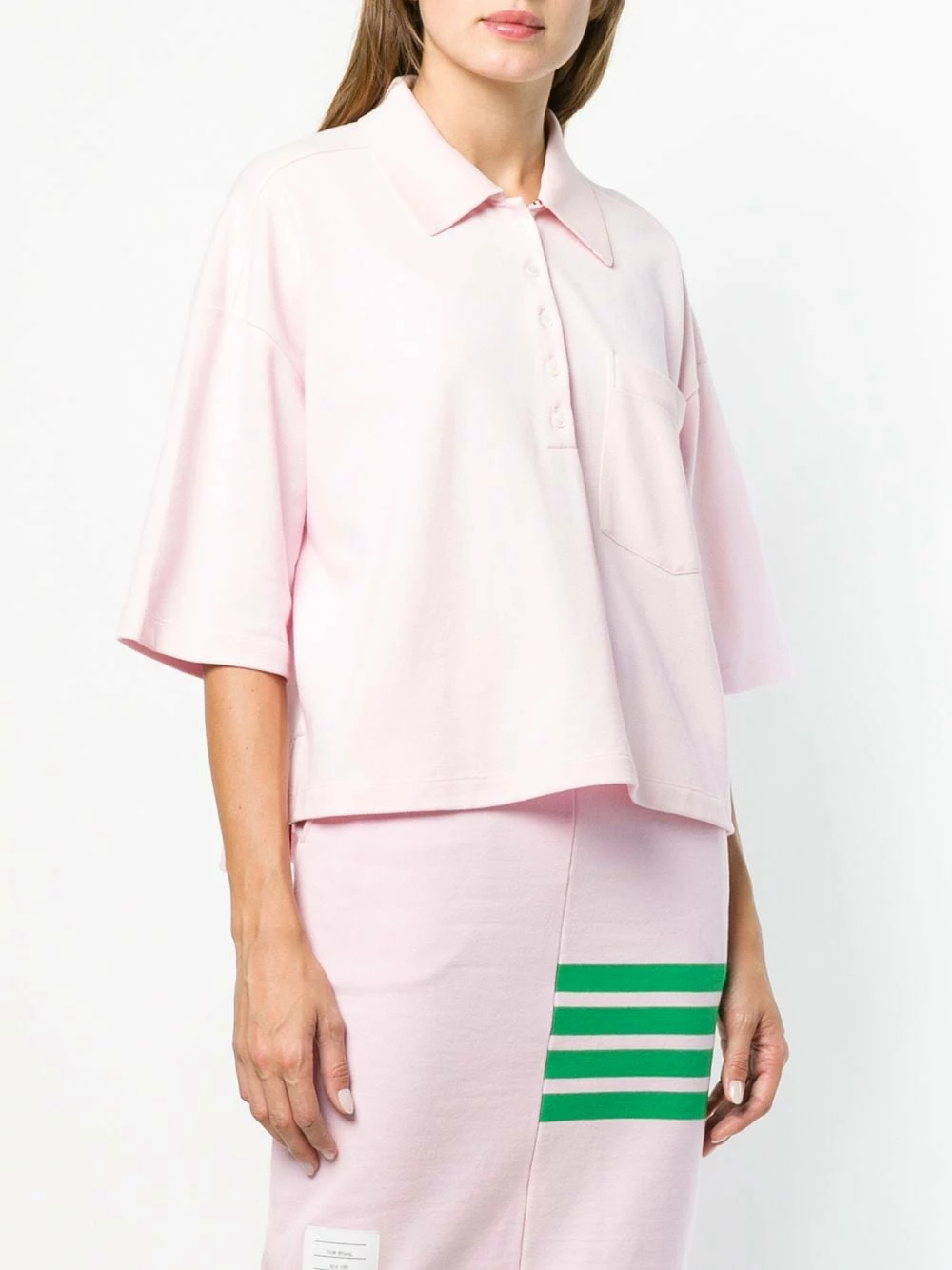 Thom Browne Piqué Cotton Oversized Pocket Polo polo tops of women 3 Thom Browne Piqué Cotton Oversized Pocket Polo