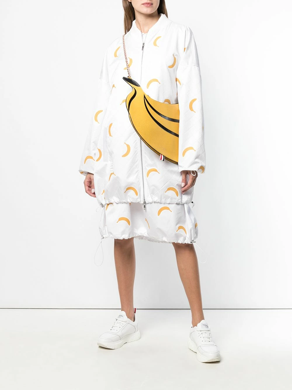 Thom Browne Banana Appliqué Oversized Bomber varsity jackets of women 2 Thom Browne Banana Appliqué Oversized Bomber