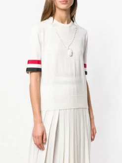 Thom Browne Rwb Cuff Fine Merino Tee