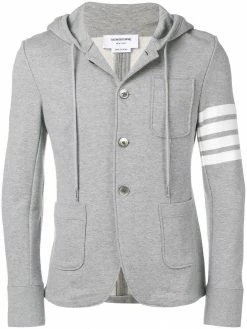 Thom Browne 4-bar Loopback Hooded Sport Coat