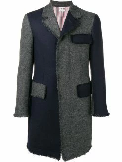 Thom Browne frayed edges overcoat