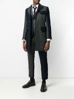 Thom Browne frayed edges overcoat