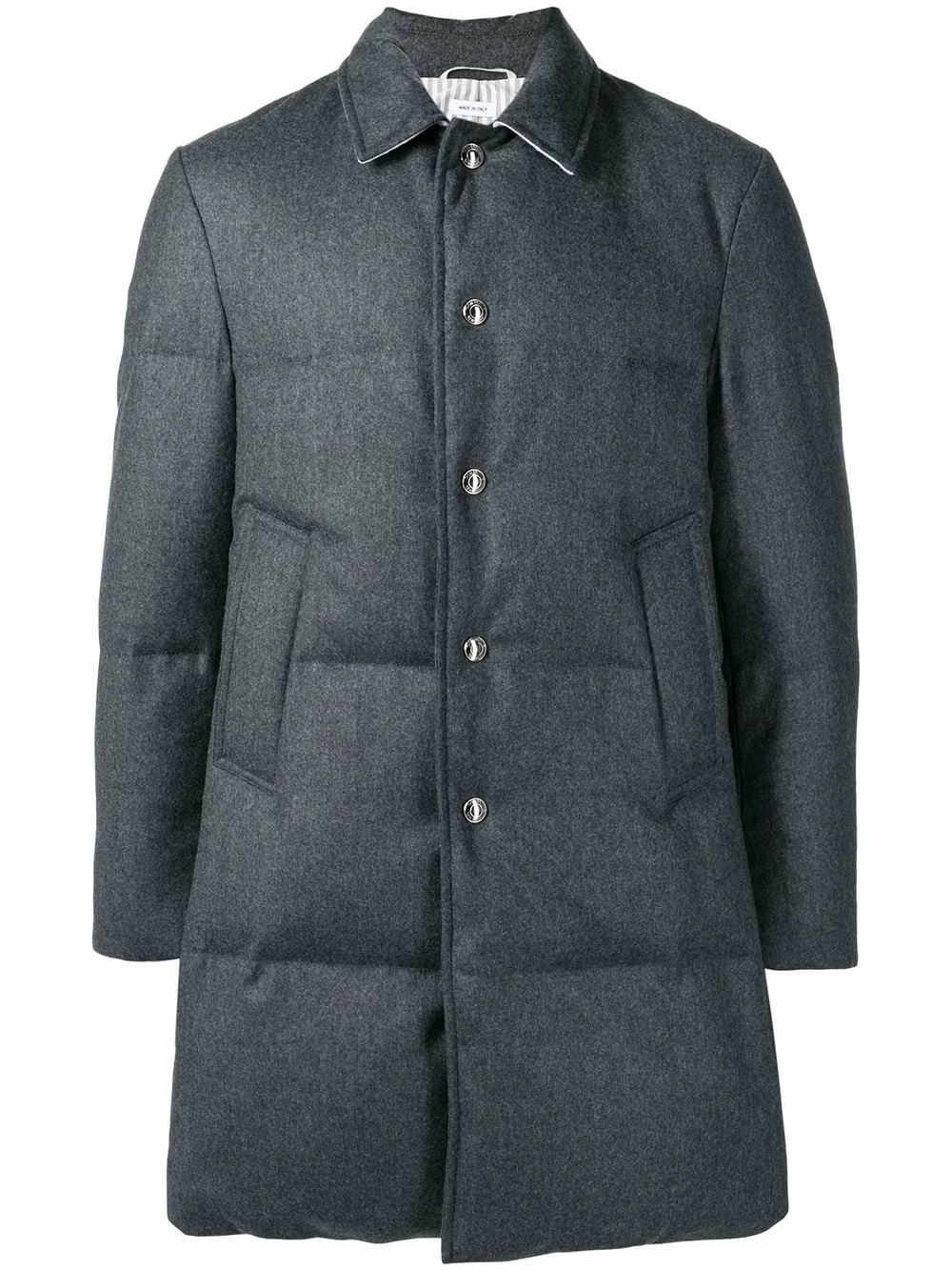Thom Browne Wool Flannel Bal Collar Overcoat down coats of men 1 Thom Browne Wool Flannel Bal Collar Overcoat