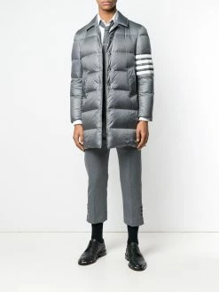Thom Browne 4-bar Matte Nylon Bal Collar Overcoat