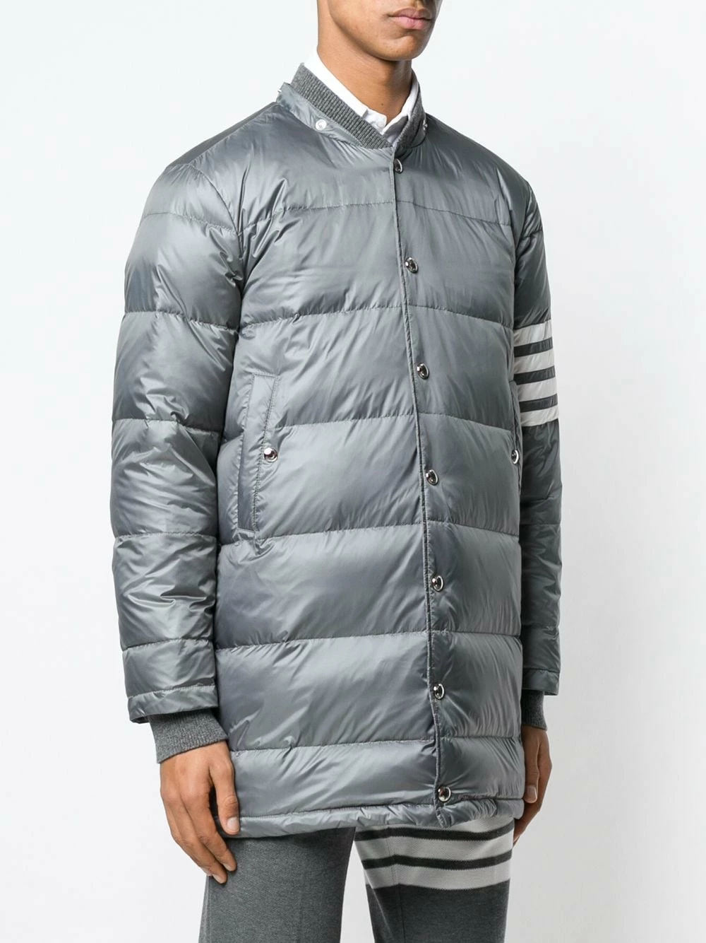 Thom Browne 4 bar Matte Nylon Coat parkas of men 3 Thom Browne 4-bar Matte Nylon Coat