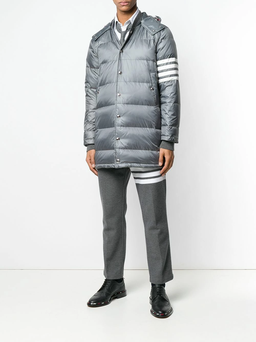 Thom Browne 4 bar Matte Nylon Coat parkas of men 6 Thom Browne 4-bar Matte Nylon Coat