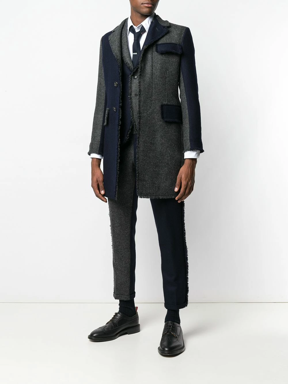 Thom Browne Frayed Edges Skinny Trouser skinny pants of men 2 Thom Browne Frayed Edges Skinny Trouser