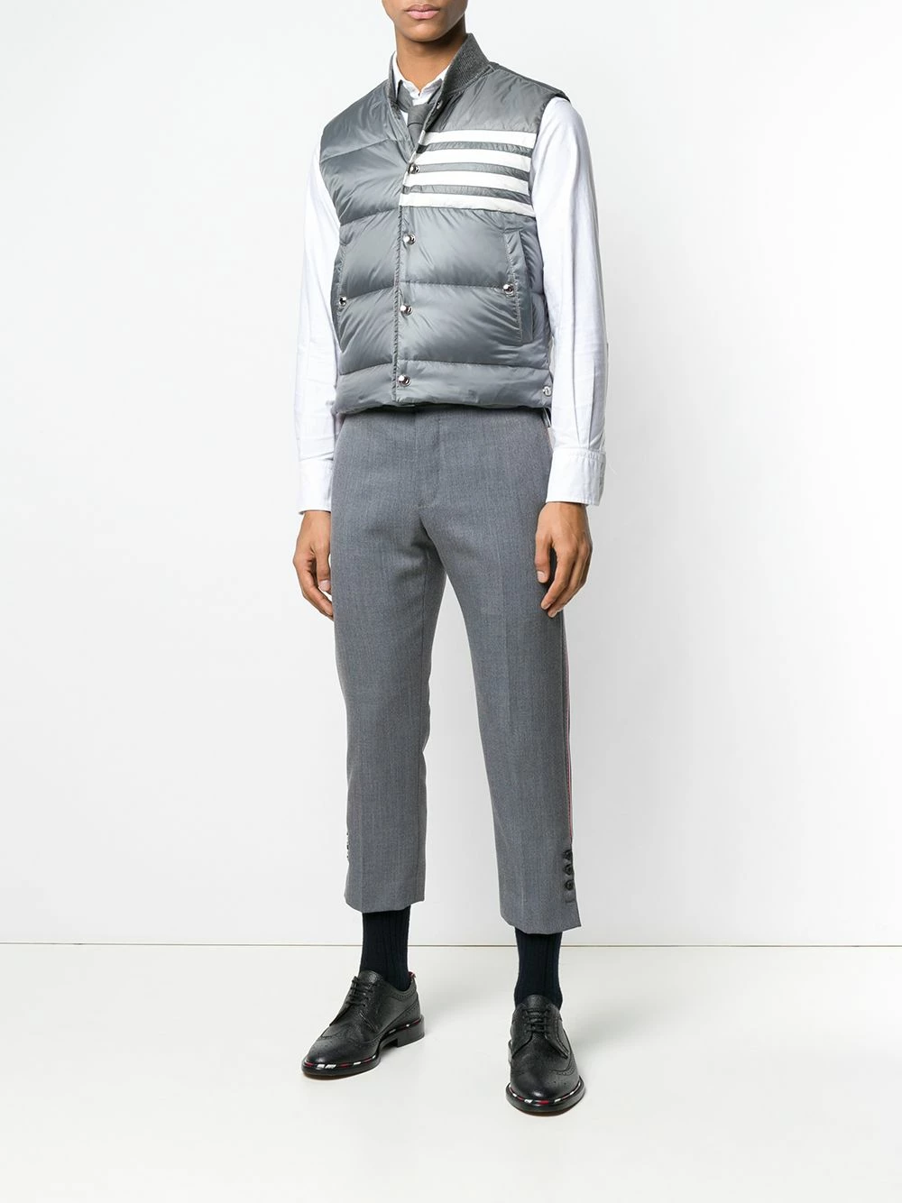 Thom Browne 4 bar Matte Nylon Down Vest waistcoats & gilets of men 2 Thom Browne 4-bar Matte Nylon Down Vest