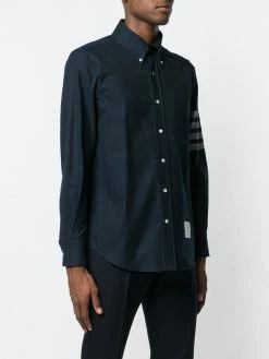 Thom Browne 4-bar Solid Rwb Stripe Shirt