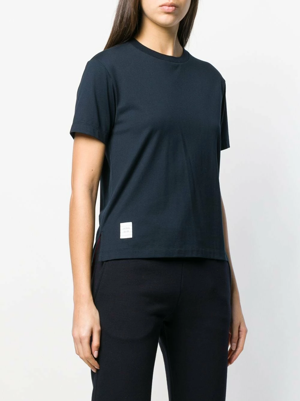 Thom Browne Logo patch short sleeve T shirt t-shirts & jersey shirts of women 3 Thom Browne logo-patch short-sleeve T-shirt