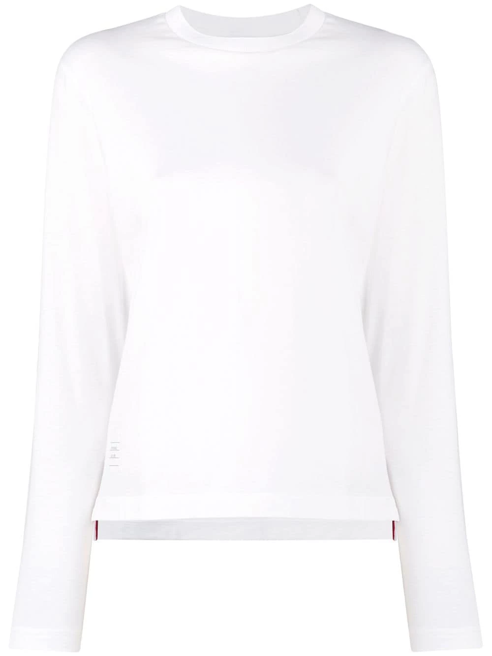 Thom Browne Logo patch long sleeve T shirt t-shirts & jersey shirts of women 1 Thom Browne logo-patch long-sleeve T-shirt