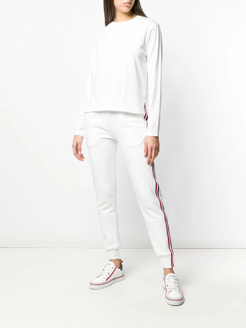 Thom Browne Logo patch long sleeve T shirt t-shirts & jersey shirts of women 2 Thom Browne logo-patch long-sleeve T-shirt