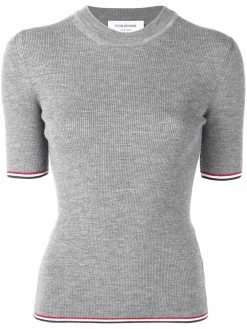 Thom Browne RWB-trim ribbed T-shirt