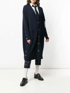Thom Browne 4-Bar exaggerated V-neck cardigan