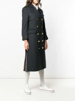 Thom Browne double-breasted mid-length overcoat