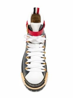 Thom Browne RWB White Vitello Hiking Boot
