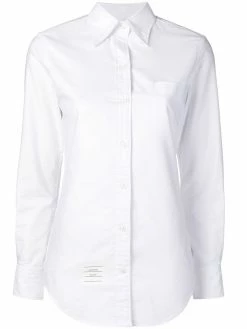 Thom Browne RWB tab long-sleeve Oxford shirt