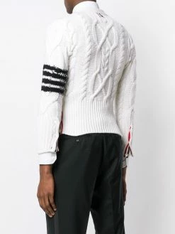 Thom Browne 4 bar Aran Cable Short Cardigan cardigans of men 8 Thom Browne 4-bar Aran Cable Short Cardigan