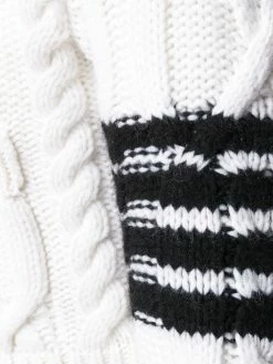 Thom Browne 4 bar Aran Cable Short Cardigan cardigans of men 9 Thom Browne 4-bar Aran Cable Short Cardigan