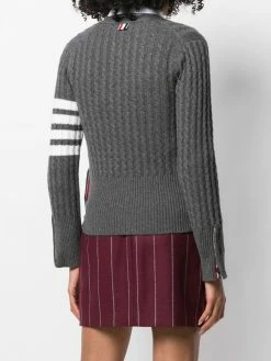 Thom Browne 4-Bar baby cable cashmere cardigan