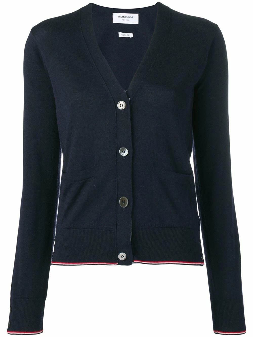 Thom Browne RWB tipping cashmere cardigan cardigans of women 1 Thom Browne RWB tipping cashmere cardigan