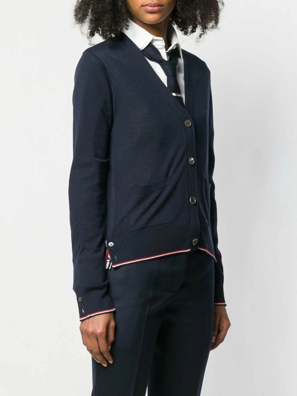 Thom Browne RWB tipping cashmere cardigan cardigans of women 3 Thom Browne RWB tipping cashmere cardigan