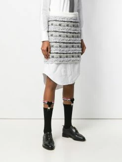 Thom Browne Check Tweed Yarn Miniskirt
