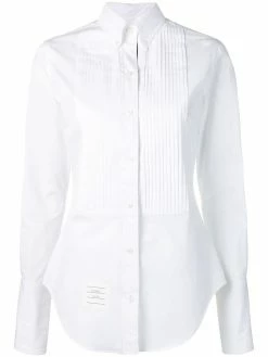 Thom Browne solid poplin tuxedo shirt